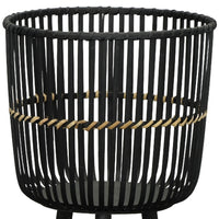 Mesy Flower Planter on Tripod Set of 3, Black Bamboo Net Weave 11/13/15 Inch - BM349826