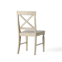 Umey Dining Side Chair Set of 2, X-Shaped Back, Antique White Finished Wood - BM349828