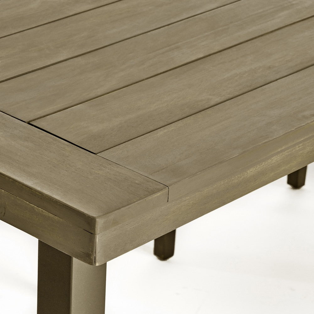 Kristi Outdoor Dining Table, Rectangular Wood Top, Gray Iron Legs, 69 Inch - BM349832