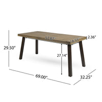 Kristi Outdoor Dining Table, Rectangular Wood Top, Gray Iron Legs, 69 Inch - BM349832