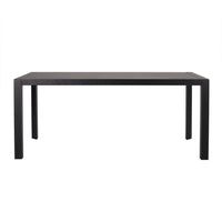 Outdoor Dining Table, Slatted Rectangular Top, Black Aluminum 70 Inch - BM349835