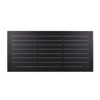 Outdoor Dining Table, Slatted Rectangular Top, Black Aluminum 70 Inch - BM349835