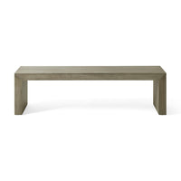 Dining Bench, Rectangular Seat Panel Legs, Gray and Taupe Wood, 63 Inch - BM349836