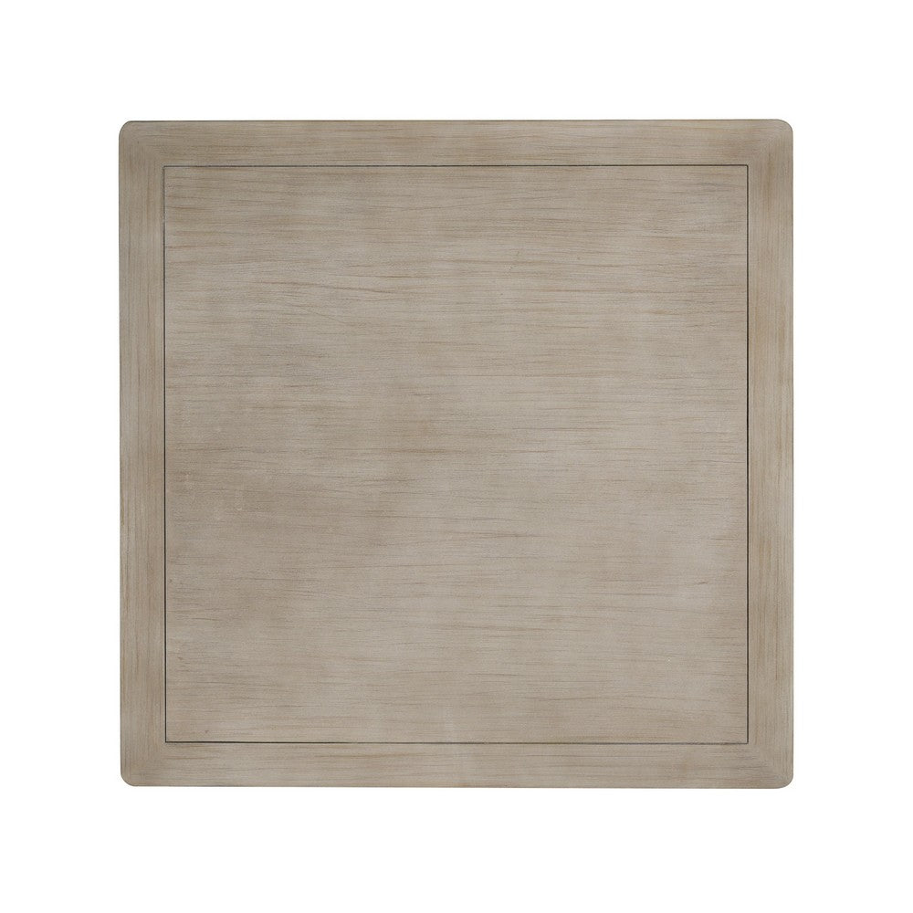 Coffee Table w Shelf, 34 Inch Square, Light Gray Ash Wood, Modern Style - BM349841
