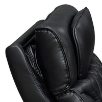 Jasi Power Reclining Chair with LED, Storage, USB Ports, Black Leather Aire - BM349936