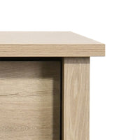 Kele Tall 4 Drawer Dresser Chest, Black Handles, Light Oak Brown Wood - BM349941