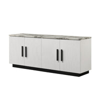 Sda Sideboard Buffet Console, 4 Doors with Adjustable Shelf, White 63 Inch - BM349947