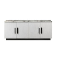 Sda Sideboard Buffet Console, 4 Doors with Adjustable Shelf, White 63 Inch - BM349947