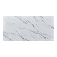 Nue Coffee Table, 47 Inch 3D Printed Glass Marble, Curved Shelf, White - BM349948