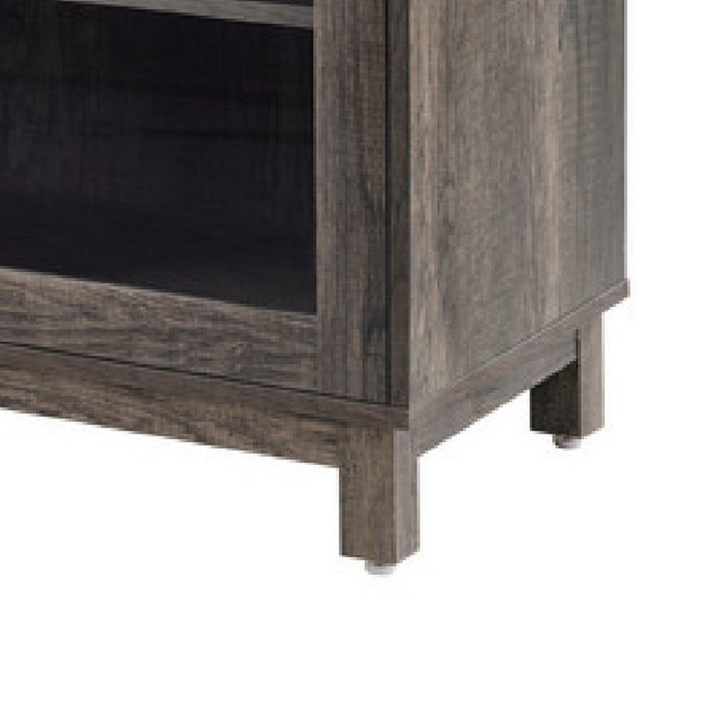 Sumi TV Stand Cabinet, Electric Fireplace Heater, Glass Doors, 70 Inch Gray - BM349952