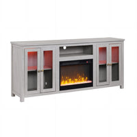Tony Electric Fireplace TV Stand Cabinet with Heater, 70 Inch Walnut White - BM349954