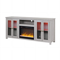 Tony Electric Fireplace TV Stand Cabinet with Heater, 70 Inch Walnut White - BM349954
