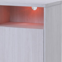 Ambi TV Stand Cabinet with Electric Heating Fireplace, 70 Inch Walnut White - BM349956
