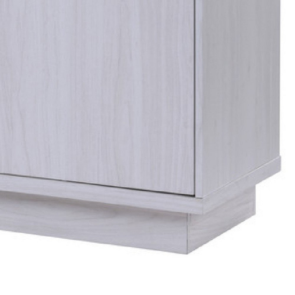 Ambi TV Stand Cabinet with Electric Heating Fireplace, 70 Inch Walnut White - BM349956