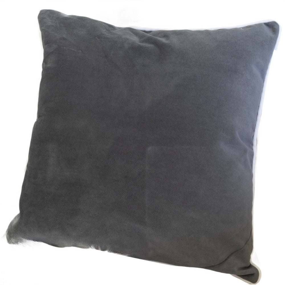 Rola Square Throw Pillow, Let It Snow Embroidery, Gray Cotton 20 Inch - BM349962