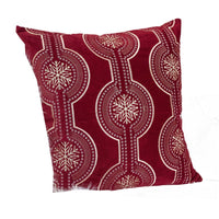 Rola Square Throw Pillow, Geometric Snowflake Embroidery, Red Velvet 20 Inch - BM349966