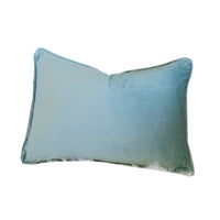 Niva Lumbar Pillow, Blue Embroidered Pumpkin, Ivory Cotton-Blend 14x20 - BM349977