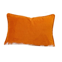 Niva Lumbar Pillow, Rust Embroidered Pumpkin, Ivory Cotton-Blend 14x20 - BM349978