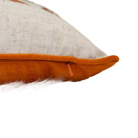 Niva Lumbar Pillow, Rust Embroidered Pumpkin, Ivory Cotton-Blend 14x20 - BM349978