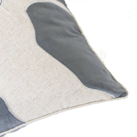 Lopa Square Throw Pillow, Holiday Reindeer Embroidery, Gray Velvet 20 Inch - BM349979