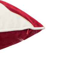 Lopa Square Throw Pillow, Holiday Reindeer Embroidery, Red Velvet 20 Inch - BM349980