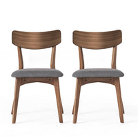 Bety Dining Side Chair Set of 2, Midcentury Design, Gray Cushion Seat - BM349986
