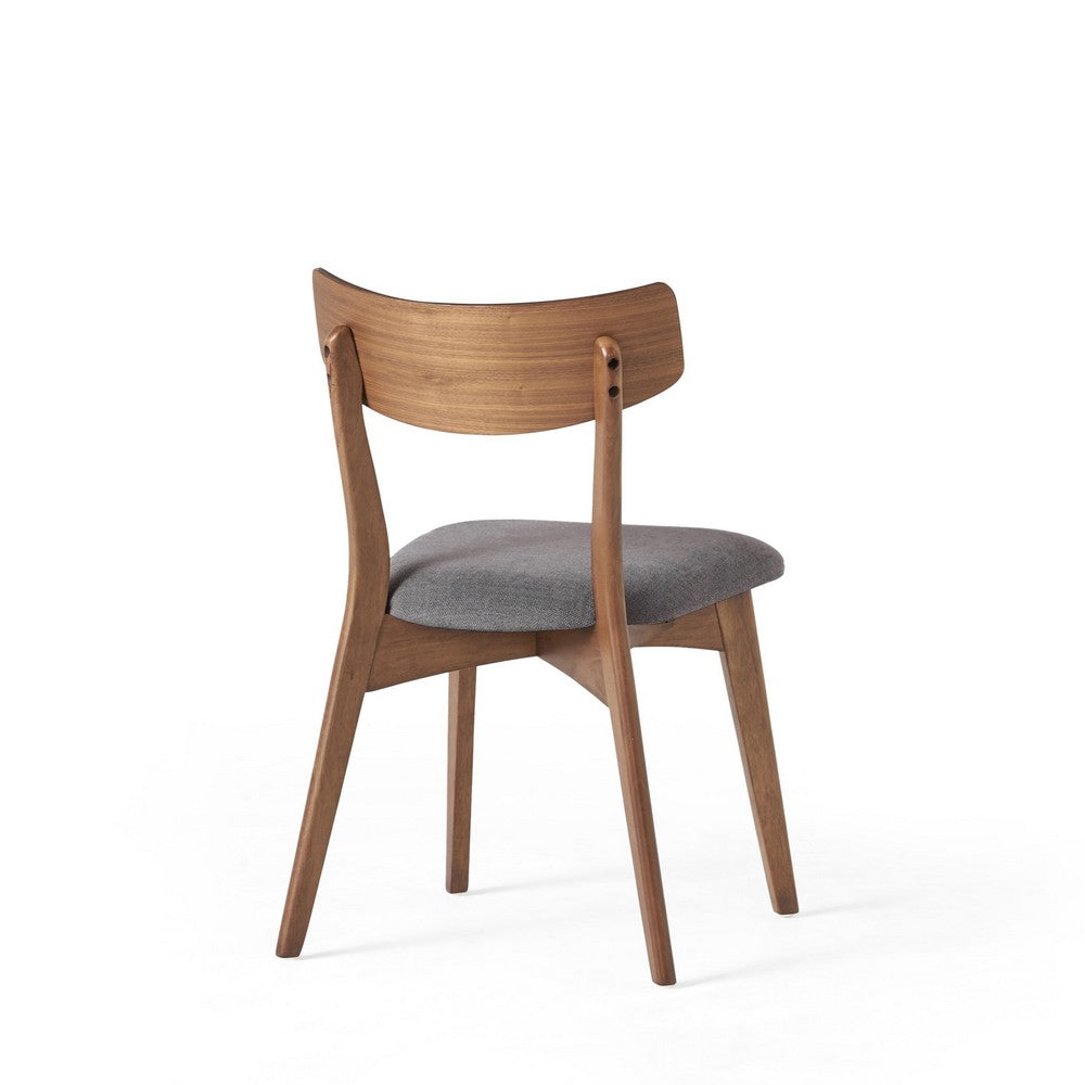 Bety Dining Side Chair Set of 2, Midcentury Design, Gray Cushion Seat - BM349986