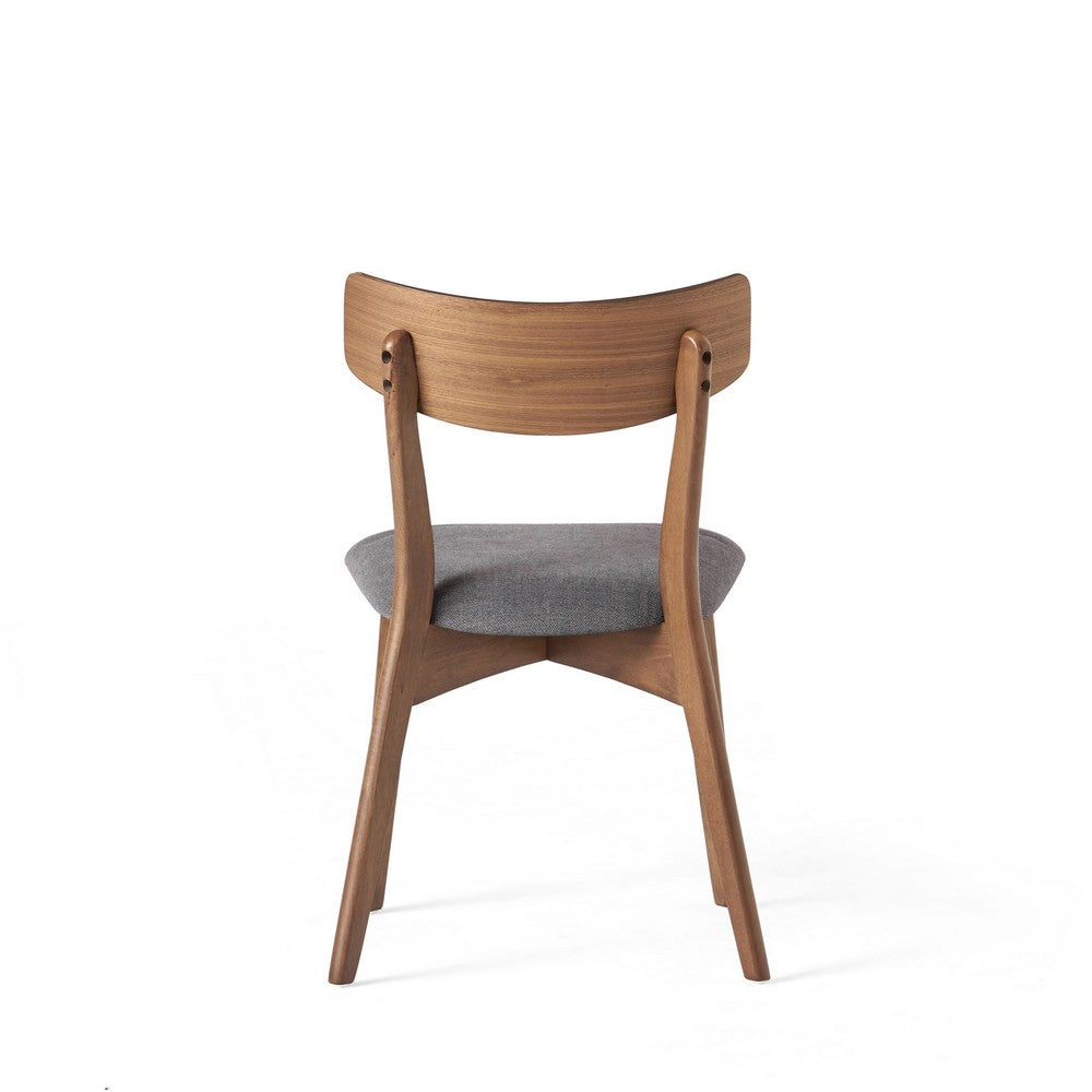 Bety Dining Side Chair Set of 2, Midcentury Design, Gray Cushion Seat - BM349986