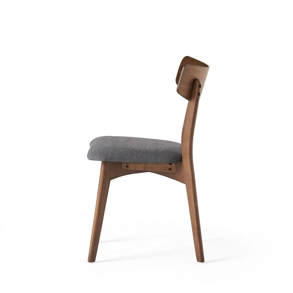 Bety Dining Side Chair Set of 2, Midcentury Design, Gray Cushion Seat - BM349986