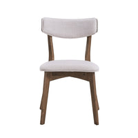 Bety Dining Side Chair Set of 2, Midcentury Design, Light Beige Fabric - BM349987