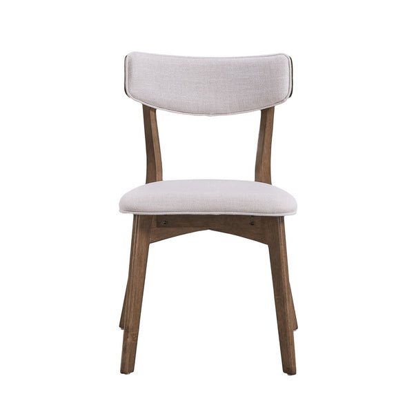 Bety Dining Side Chair Set of 2, Midcentury Design, Light Beige Fabric - BM349987