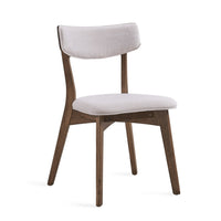 Bety Dining Side Chair Set of 2, Midcentury Design, Light Beige Fabric - BM349987