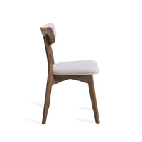 Bety Dining Side Chair Set of 2, Midcentury Design, Light Beige Fabric - BM349987