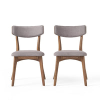 Bety Dining Side Chair Set of 2, Midcentury Design, Dark Gray Fabric - BM349990