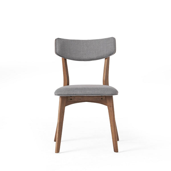 Bety Dining Side Chair Set of 2, Midcentury Design, Dark Gray Fabric - BM349990