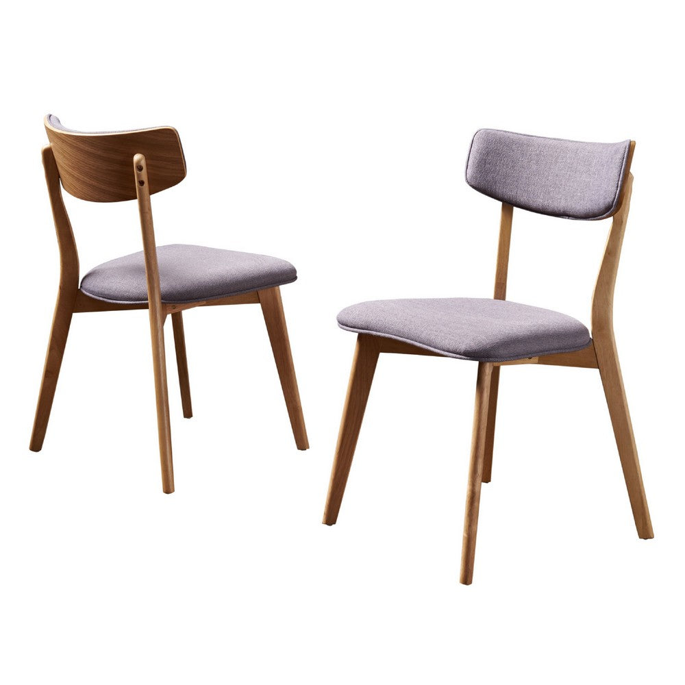 Bety Dining Side Chair Set of 2, Midcentury Design, Dark Gray Fabric - BM349990