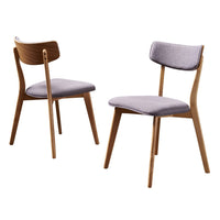 Bety Dining Side Chair Set of 2, Midcentury Design, Dark Gray Fabric - BM349990