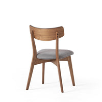 Bety Dining Side Chair Set of 2, Midcentury Design, Dark Gray Fabric - BM349990