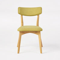 Bety Dining Side Chair Set of 2, Midcentury Design, Lime Green Fabric - BM349991