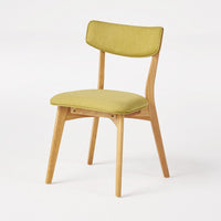 Bety Dining Side Chair Set of 2, Midcentury Design, Lime Green Fabric - BM349991