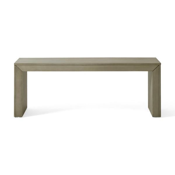 Accent Dining Bench, 48 Inch Taupe Gray Finish, Panel Legs Acacia Wood - BM349994