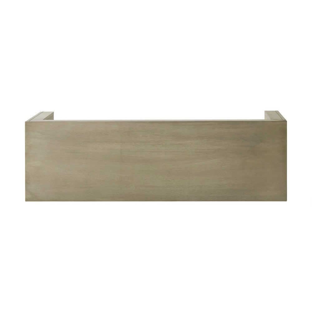 Accent Dining Bench, 48 Inch Taupe Gray Finish, Panel Legs Acacia Wood - BM349994