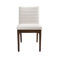 Dining Side Chair Set of 2,, Channel Stitching, Light Beige Fabric - BM349995