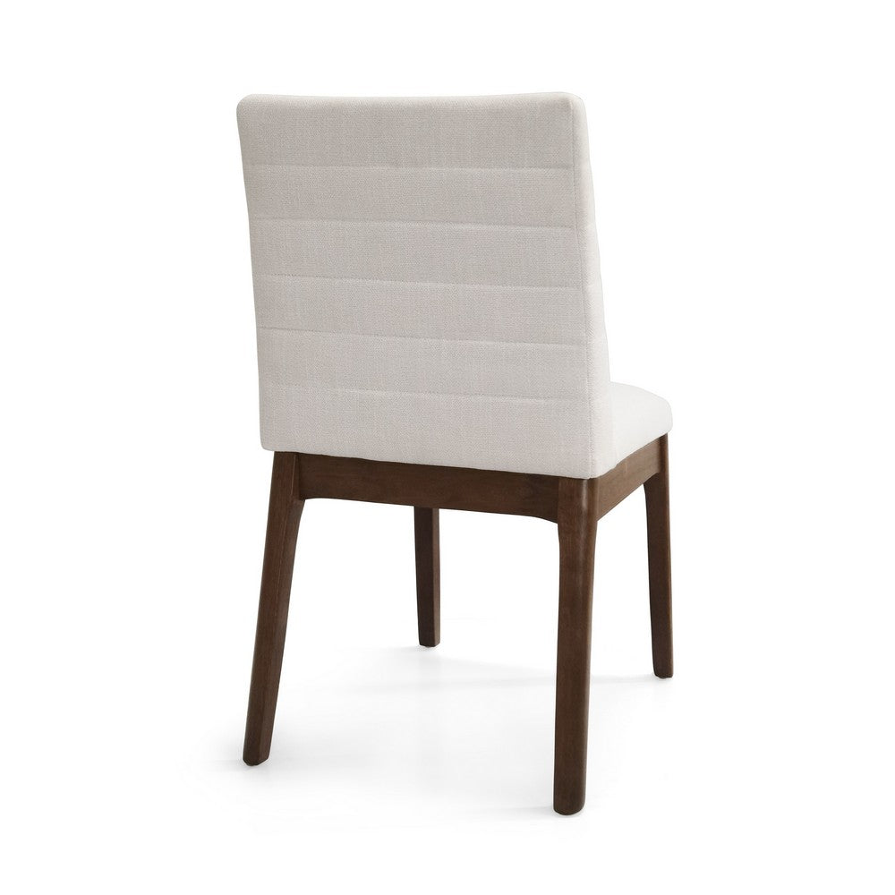 Dining Side Chair Set of 2,, Channel Stitching, Light Beige Fabric - BM349995