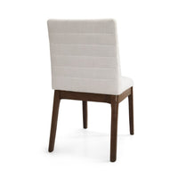 Dining Side Chair Set of 2,, Channel Stitching, Light Beige Fabric - BM349995