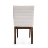 Dining Side Chair Set of 2,, Channel Stitching, Light Beige Fabric - BM349995