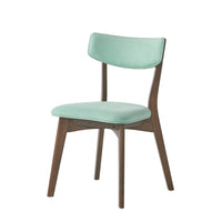 Bety Dining Side Chair Set of 2, Midcentury Design, Mint Green Fabric - BM349998