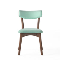 Bety Dining Side Chair Set of 2, Midcentury Design, Mint Green Fabric - BM349998