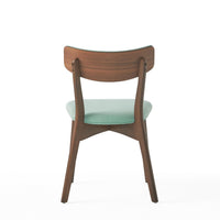 Bety Dining Side Chair Set of 2, Midcentury Design, Mint Green Fabric - BM349998