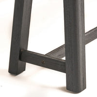 Outdoor Dining Accent Bench, 63 Inch Teak Brown Seat, Black Bold Legs - BM349999